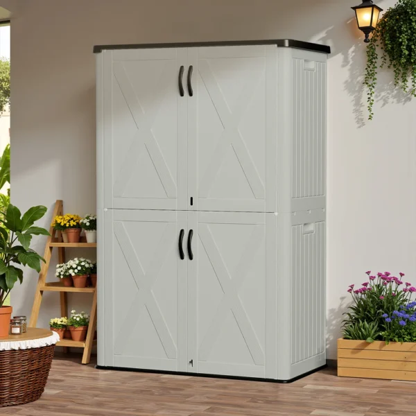 Patiowell 50 Cu.ft Outdoor Storage Cabinet, Beige