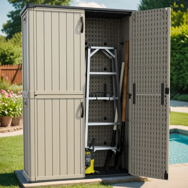 Patiowell 50 Cu Ft Plastic Cabinet, Beige