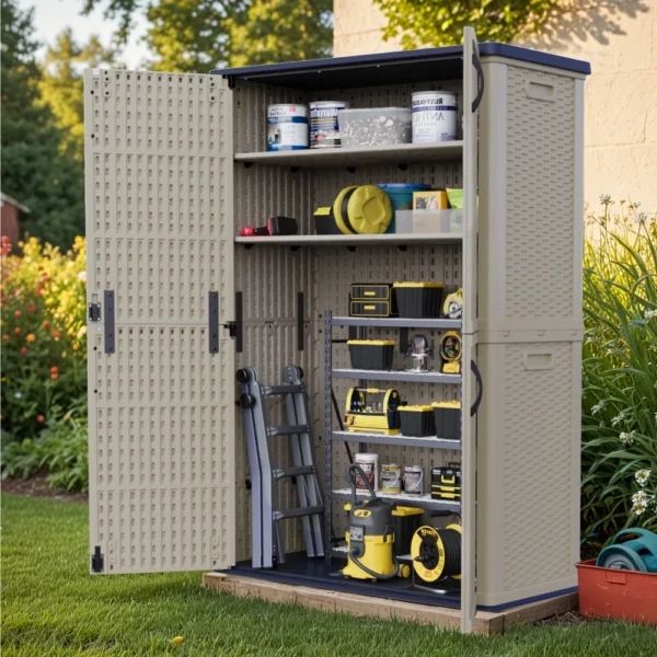 Patiowell 50 Cu Ft Plastic Cabinet, Beige